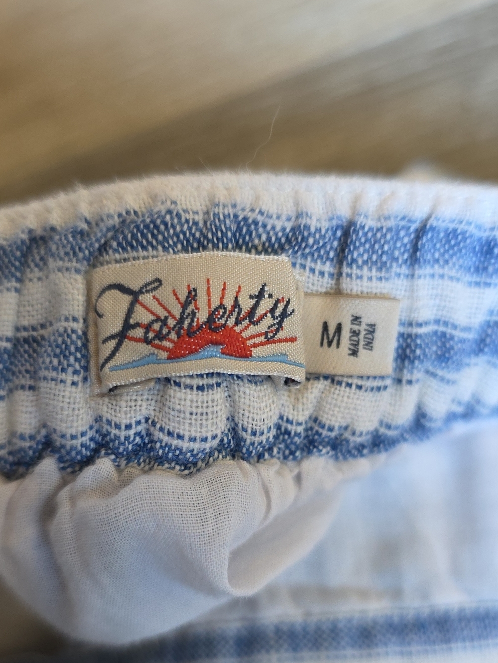 Faherty Striped Button-Front Blue and White Linen Midi Skirt - Picture 3 of 16
